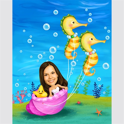 Journey in the Sea Caricature from Photo - myDaVinci